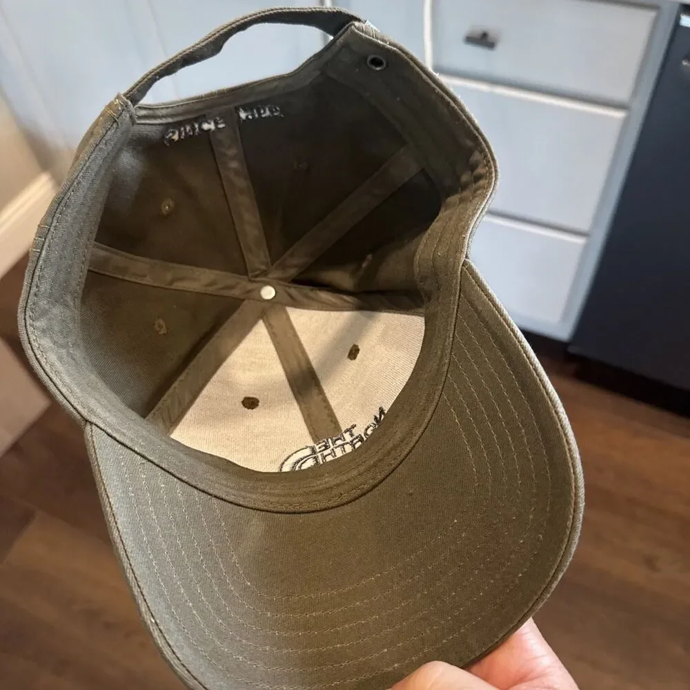 The North Face Olive Green Adjustable Strapback Hat; 1966 Embroidered; Ad Medium
